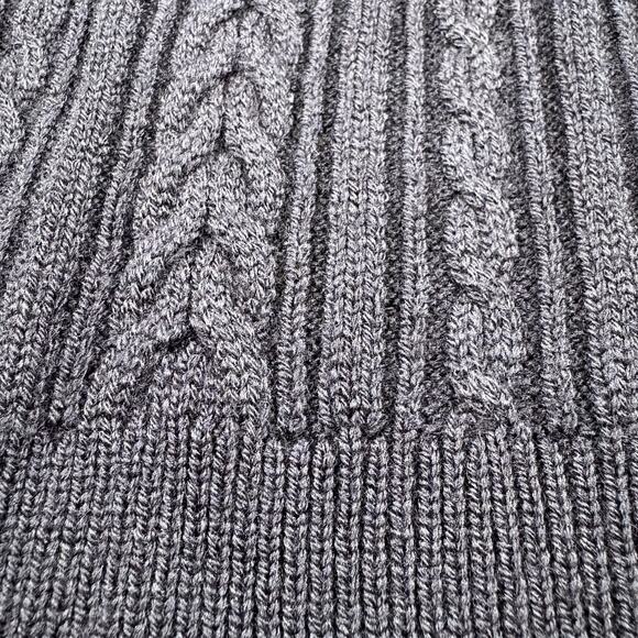 Slate & Stone Mens Size XL Navy Cable Wool Blend Sweater Waffle Knit - Picture 3 of 13